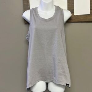The North Face Lt. Heather Gray Classic Fit High Low Razorback Tank Top- Small
